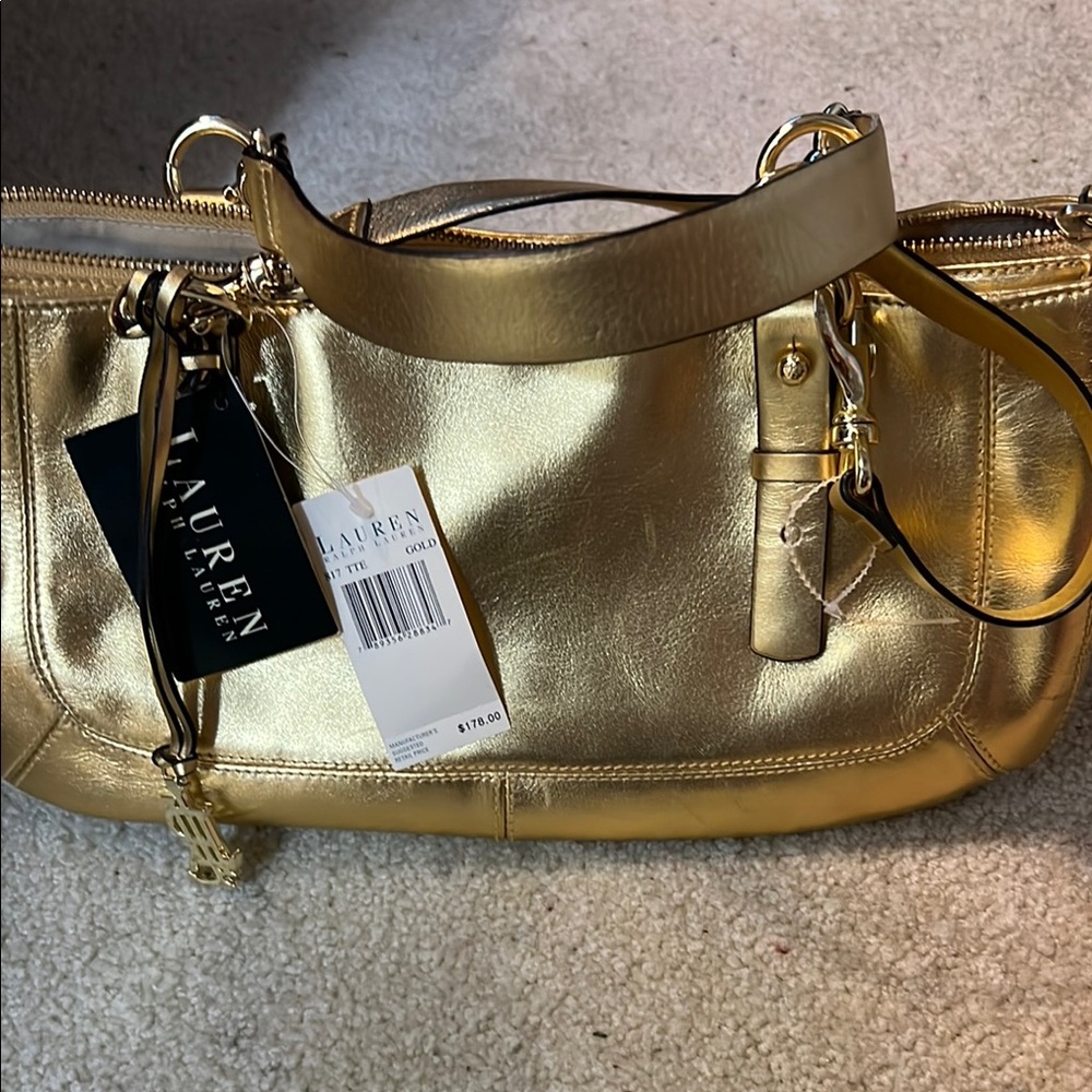 Lauren Ralph Lauren Gold Leather Handbag